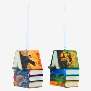 Harry Potter Hallmark Stacked Books With Wand‎ Ornament Set Hot Topic Christmas